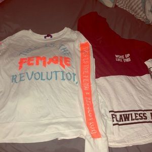 2 long sleeve tee shirts